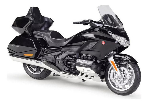 Motocicletas Honda Goldwing 2020 Welly A em escala 1:12 cor preta