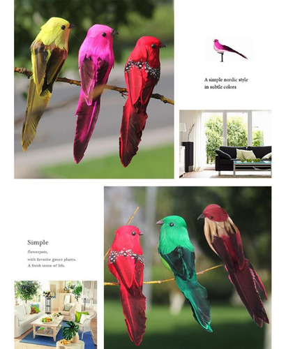 2 Piezas Decorativas Imitación Pájaro Modelo Espuma