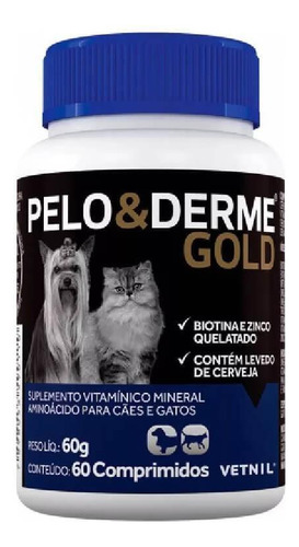 Suplemento Vitamínico Pelo E Derme Gold 60 Comprimidos