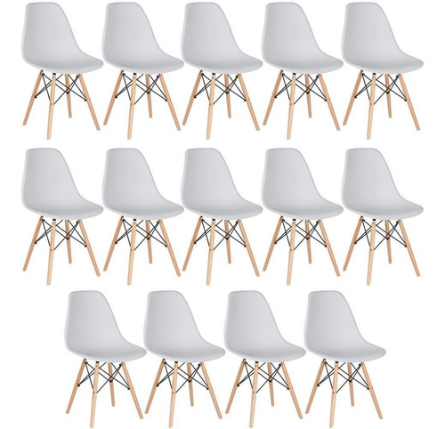 14 Cadeiras Eames Wood Cozinha Jantar Pés Palito Cores Cor da estrutura da cadeira Cinza-claro