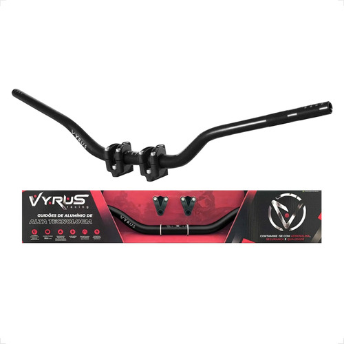 Guidão Vyrus Baixo Preto Crosser Falcon Tornado Fab Oxxy