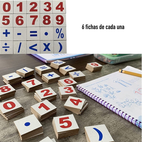 5 Operaciones Básicas Material Didáctico Madera Matematicas