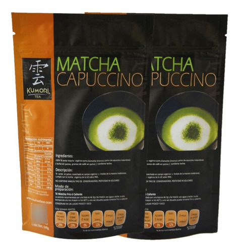 2 Pack De 100 G Té Matcha Capuccino Kumoritea