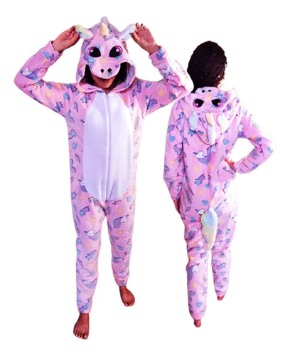 Pijama Kigurumi Peludinho Brilha No Escuro Infantil Adulto