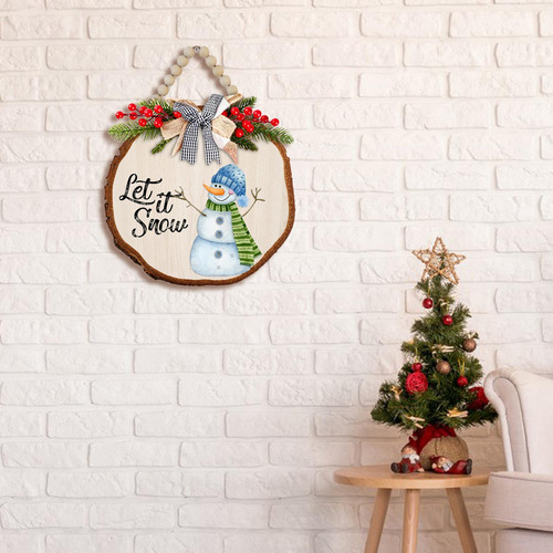 Letrero Colgante De Navidad, Letrero De Puerta Con Coronas