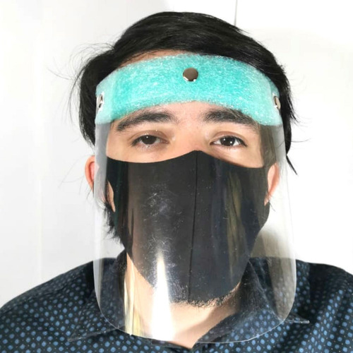 Careta Con Cubrebocas Protección Facial Pvc Mayoreo 5 Pzs