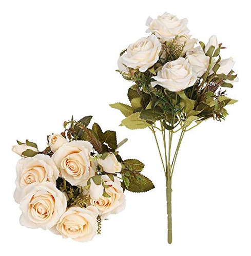Tifuly Paquete De 2 Ramos De Flores De Rosas Artificiales De