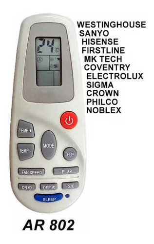 Imagen 2 de 10 de Control Remoto Aire Acondicionado Philco Rch-2302na 2302 Na