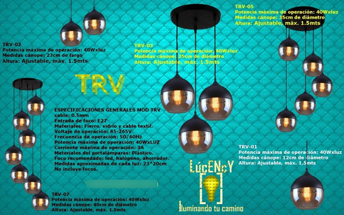 Lámpara Lúcency Con Cristal Ámbar, Mod. Trv-05