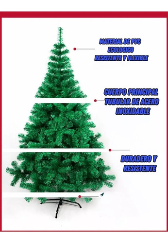 Arbol De Navidad Artificial Pino Navideño 1.90 Con 800 Ramas