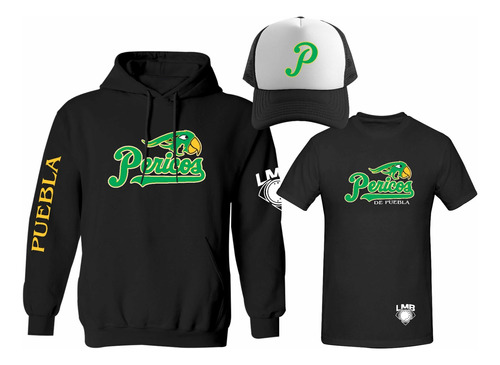 Kit Sudadera + Playera + Gorra Mod Lmb Pericos De Puebla