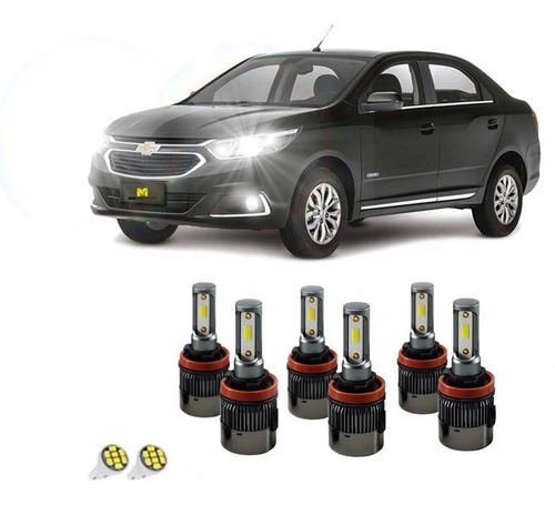 Kit Super Led Alto Baixo Milha Gm Cobalt C/ Canceller Canbus