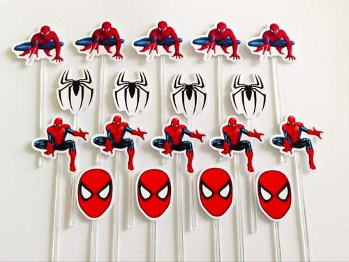X15 Toppers Para Cupcakes Muffins Hombre Araña. Spiderman