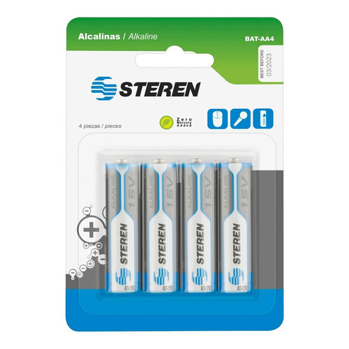 Paquete De 4 Pilas Aa Alcalinas Steren Baterias