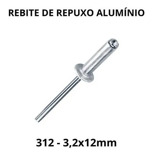 Rebite De Alumínio Repuxo 3,2x12mm - 100 Unidades