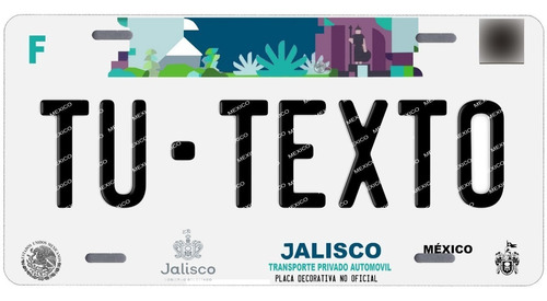 Placas Auto Metalicas Personalizadas Jalisco 2020