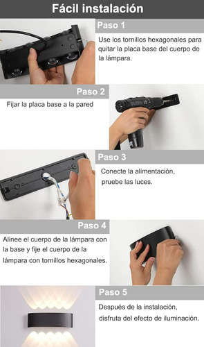 Moderna Lámpara De Pared Led Arqueada Focos Flotantes
