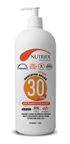 Protetor Bloqueador Solar Fps 30 Bombona Com 1 Litro Nutriex