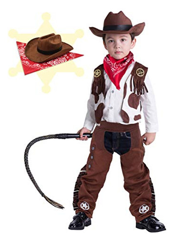 Disfraz De Vaquero Para Niños Talla L Con Pañuelo Y Sombrero