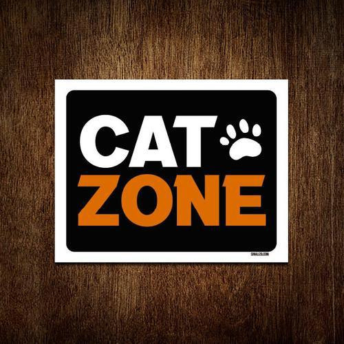 Kit 3 Placas Decorativa Cat Zone Patinha