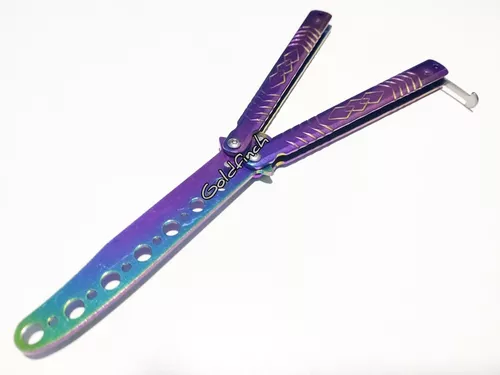 Navaja Mariposa Sin Filo Tornasolado Shimmesh Balisong