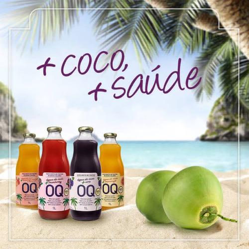 Imagem 3 de 4 de 6x Suco Misto Água De Coco E Uva Oq Faz Bem 1 L