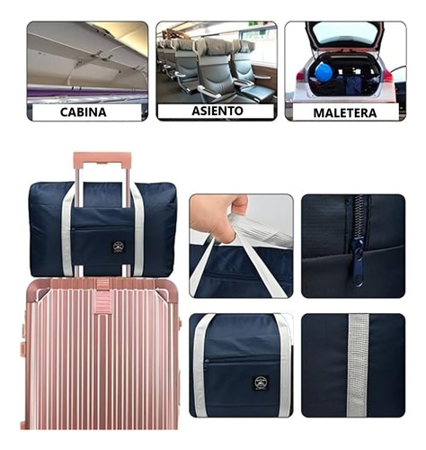 Set2 Bolsos De Mano Para Viaje Plegable De Nylon - 45x17x30