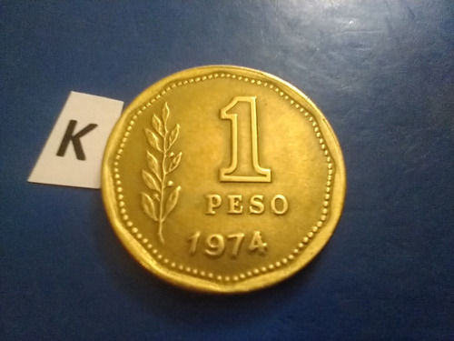 Argentina Monedas De Un 1 Peso Año 1974 Sol