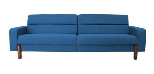 Sofá Medlyn 210cm Veludo Azul - Gran Belo Decor