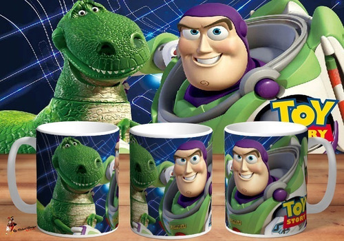 Taza Toy Story Buzz Lightyear Y Rex 4k Art