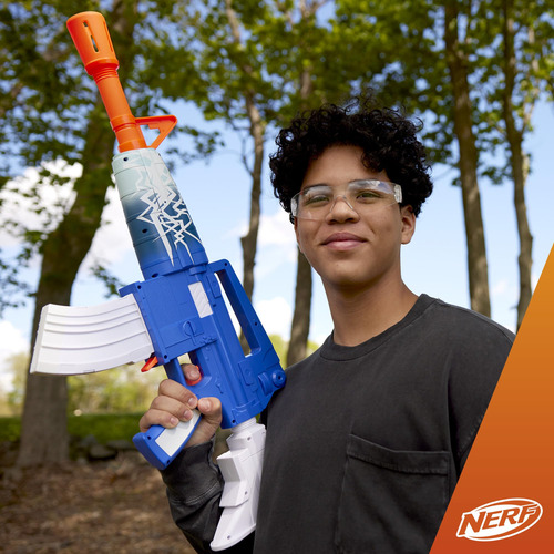 Dart Blaster Nerf Fortnite Blue Shock Con Clip Para 10 Dardo