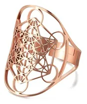 Comprar Anillo Metatrón Cubo Acero Inoxidable Geometría Sagrada Hexa
