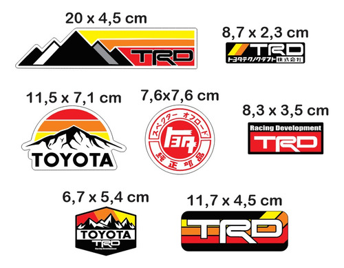 Adesivos Trd Hilux Toyota Old School Stickers Pack Jdm 