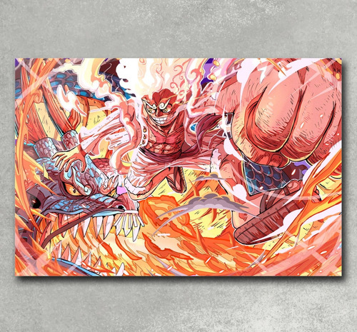 Cuadro En Tela Canvas Luffy G5 Big Vs Kaido