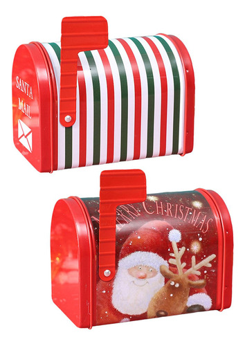 2 Cajas De Lata De Galletas De Navidad Para Adornos De