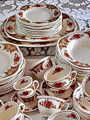 Imagen 4 de 11 de Vajilla De Loza Inglesa Woods Ivory Ware 80 Piezas