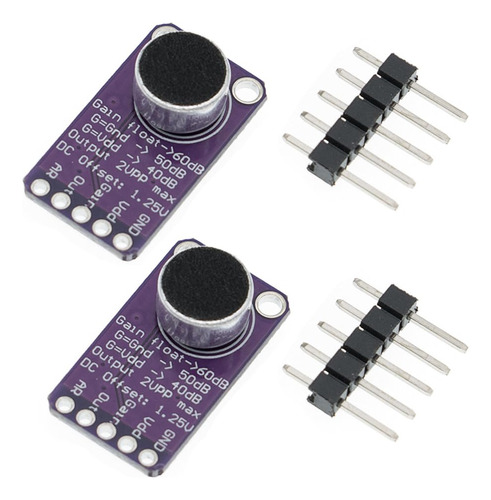 2 Unids Max9814  De Micrófono Módulo De Sensor Agc Placa  Au