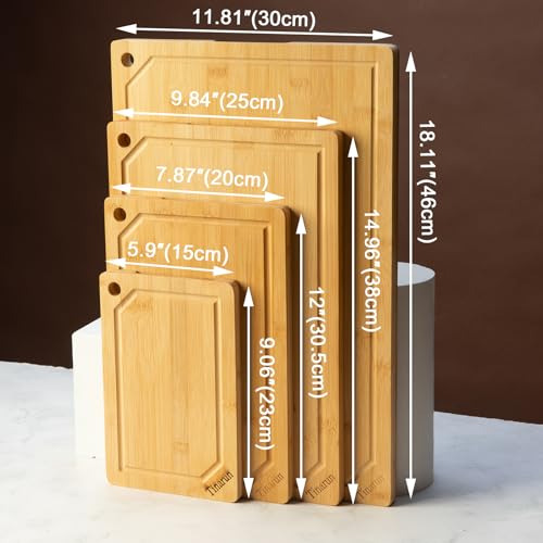 Set De 4 Tablas De Cortar De Bambú Extra Grande - Tablas De