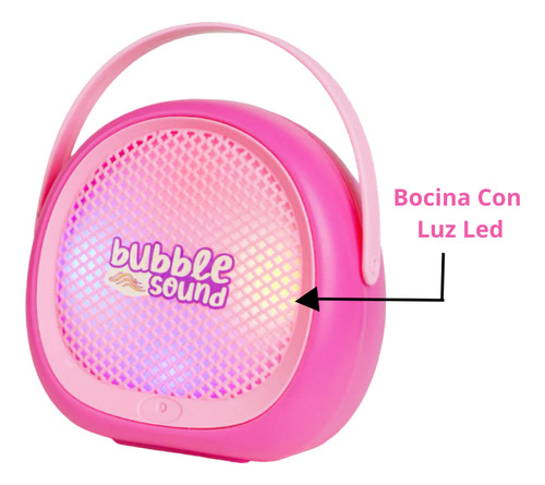 Bocina Portátil Bubble Sound 3 5,000w Universo Prendido Rosa Chicle