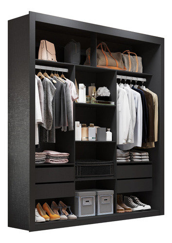 Vestidor Closet Estantería Con Cajones Percheros Organizador