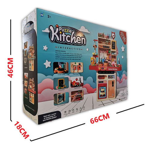Cocina de juguete Home Kitchen Puzzle Kitchen color rosa