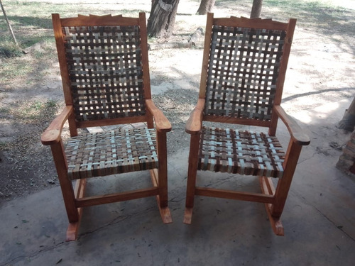 Sillon Mecedor De Algarrobo Artesanal Grande Marrón
