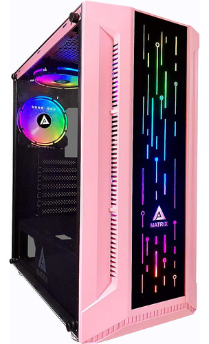 Gabinete De Pc Apevia Matrix-pk Mid Tower Rgb Rosa