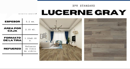 Qt Vinil Click Lucerne Gray Marrón Claro-oscuro 1.22x18 5.2m