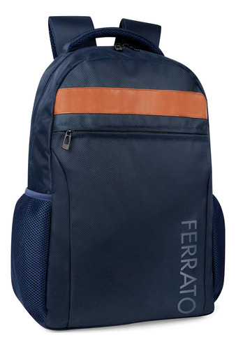 Mochila Casual Ferrato Grande Textil Para Hombre Azul Marino