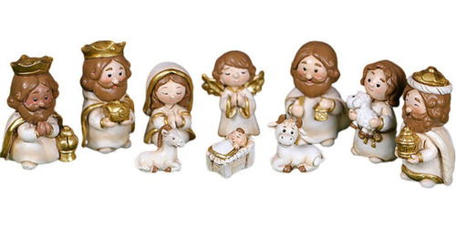 Resina Natividad Figuras Pesebre Miniaturas Estatua Mesa