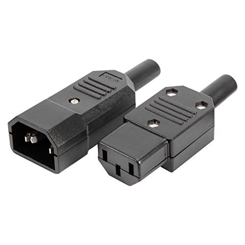 1 Par Macho C14 Hembra C13, Adaptador Línea De Toma De...