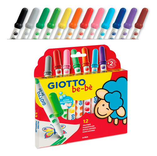 Marcadores Giotto Bebe 12 Colores Niños