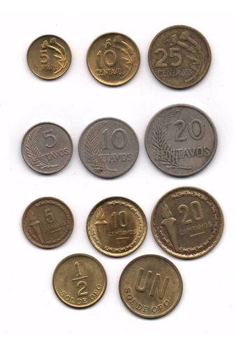 Peru Lote 11 Monedas Diferentes Muy Antiguas