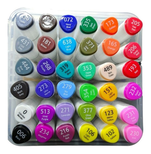 Imagen 2 de 3 de Kit De Marcadores Para Dibujo 36 Colores Estuche